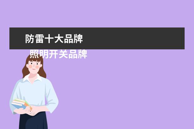 防雷十大品牌 
  照明开关品牌前十名2