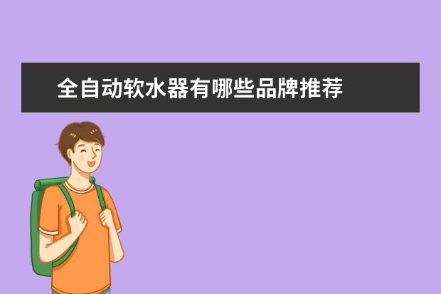 全自动软水器有哪些品牌推荐