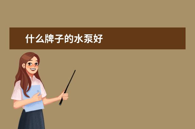 什么牌子的水泵好