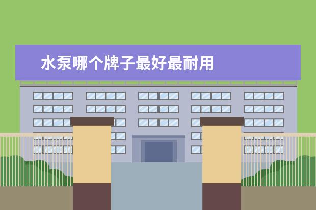 水泵哪个牌子最好最耐用