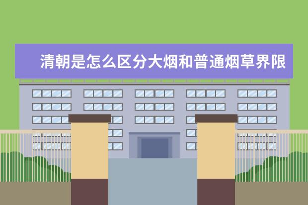 清朝是怎么区分大烟和普通烟草界限的