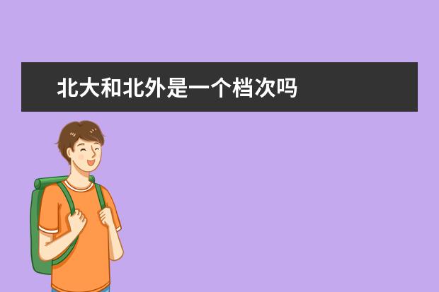 北大和北外是一个档次吗