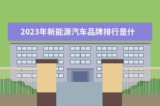 2023年新能源汽车品牌排行是什么