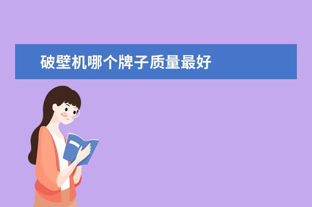 破壁机哪个牌子质量最好