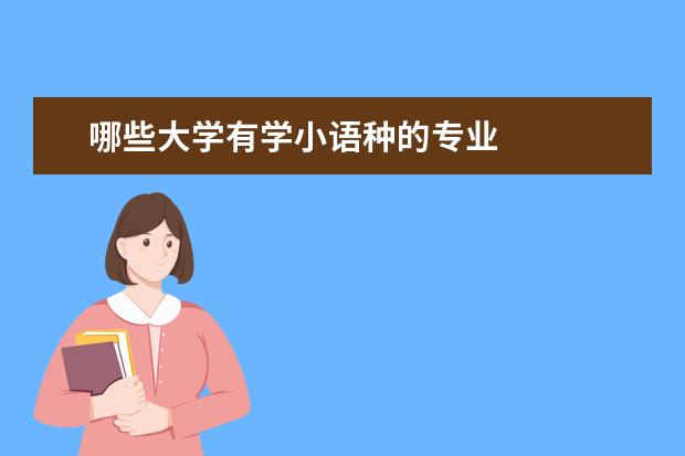 哪些大学有学小语种的专业