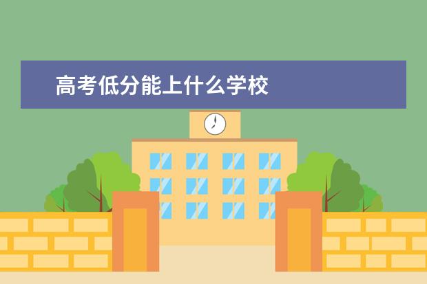高考低分能上什么学校
