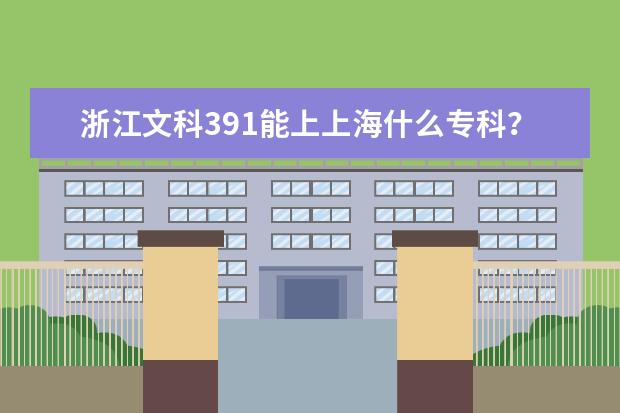 浙江文科391能上上海什么专科？