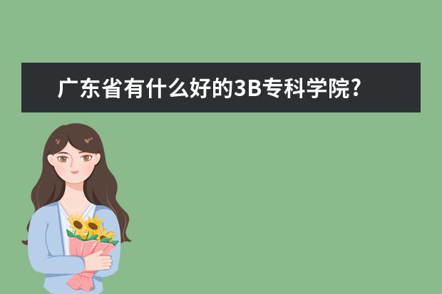 广东省有什么好的3B专科学院?