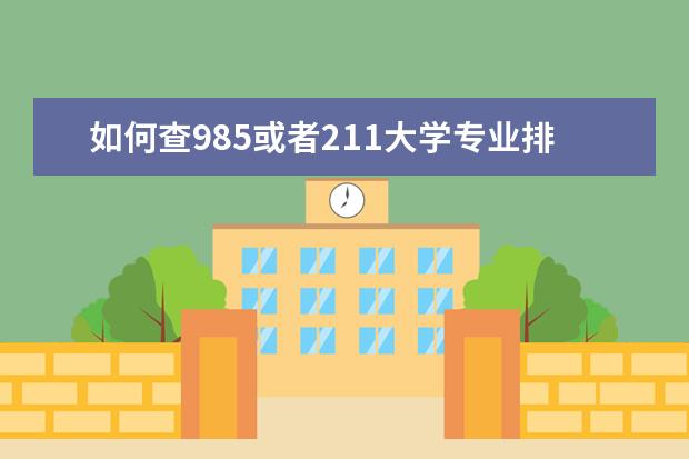 如何查985或者211大学专业排名表