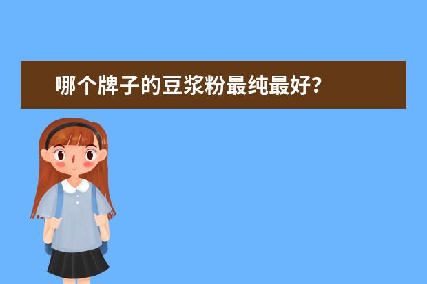 哪个牌子的豆浆粉最纯最好？