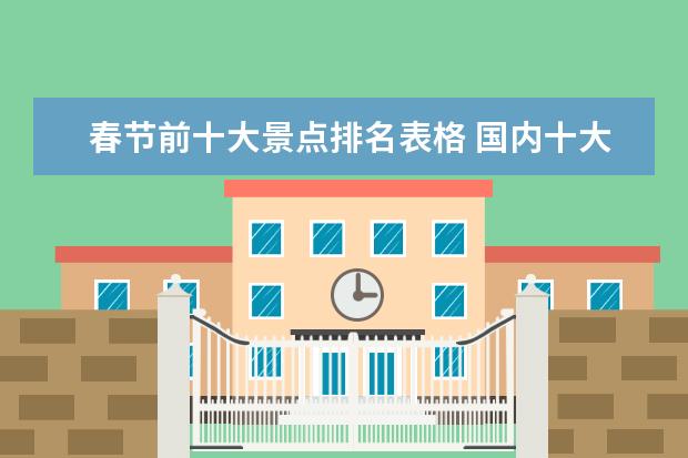 春节前十大景点排名表格 国内十大旅游景点排名，排名前十的旅游网红打卡地