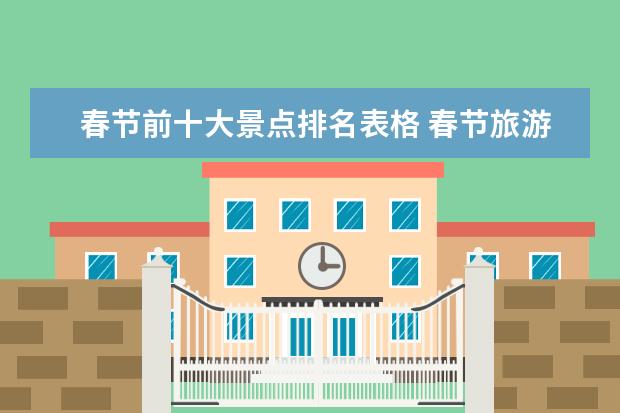 春节前十大景点排名表格 春节旅游必去十大景点