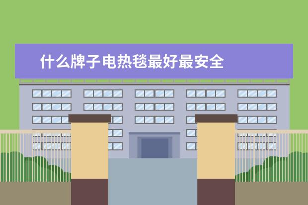 什么牌子电热毯最好最安全