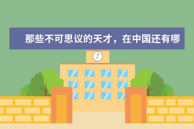 那些不可思议的天才，在中国还有哪些天才一样的人物呢？
