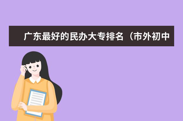 广东最好的民办大专排名（市外初中毕业生可以报读顺德区那些民办职业技术学校?）