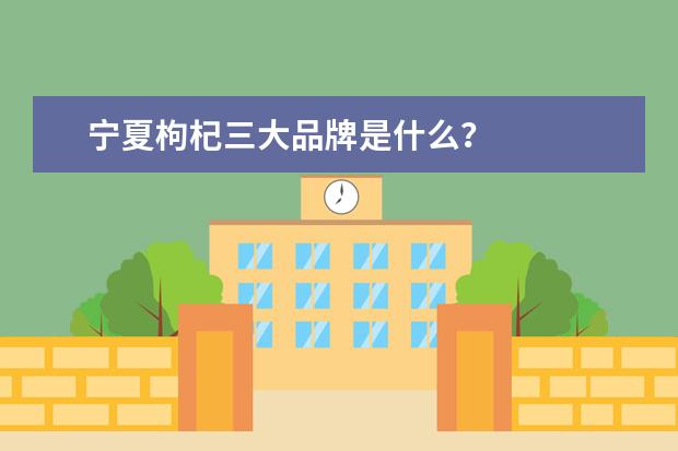 宁夏枸杞三大品牌是什么？