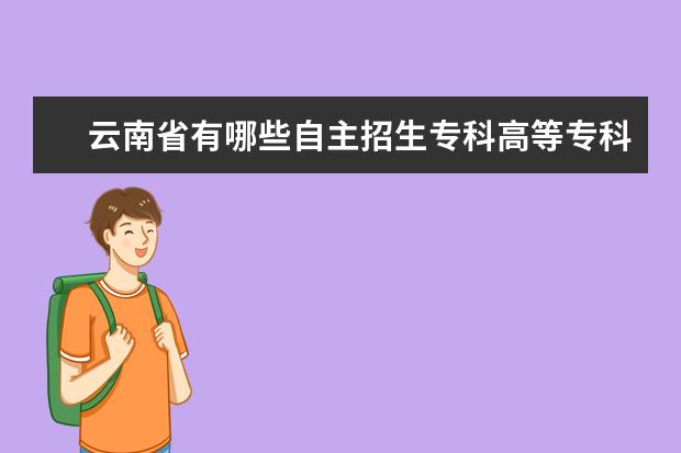 云南省有哪些自主招生专科高等专科学校
