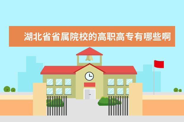 湖北省省属院校的高职高专有哪些啊？