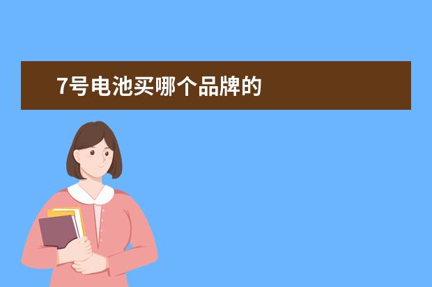 7号电池买哪个品牌的