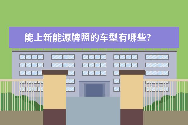 能上新能源牌照的车型有哪些？