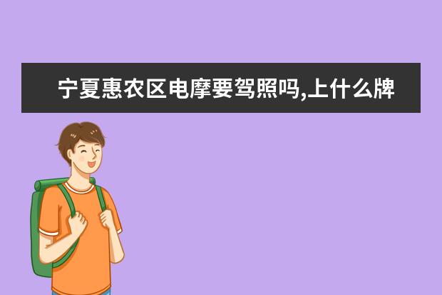 宁夏惠农区电摩要驾照吗,上什么牌照