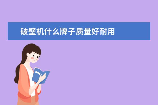 破壁机什么牌子质量好耐用