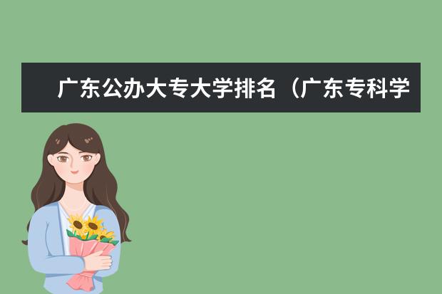 广东公办大专大学排名（广东专科学校排名公办）