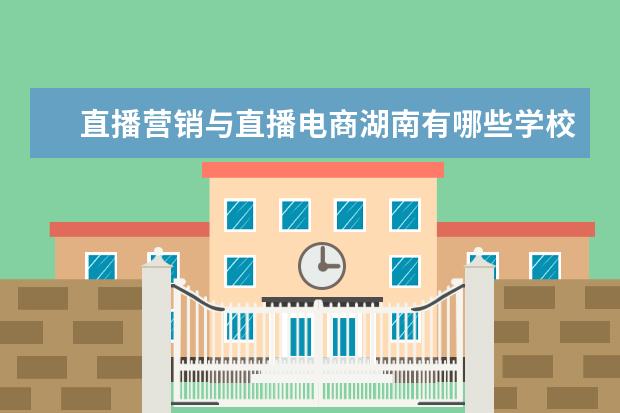直播营销与直播电商湖南有哪些学校