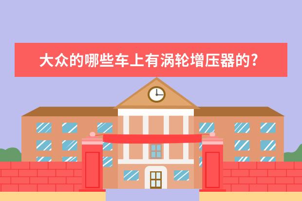 大众的哪些车上有涡轮增压器的?