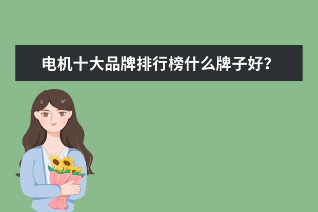 电机十大品牌排行榜什么牌子好？