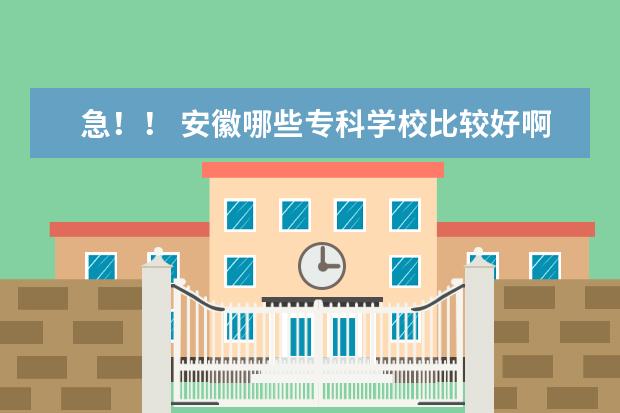 急！！ 安徽哪些专科学校比较好啊？（理工类 0