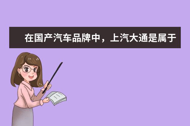 在国产汽车品牌中，上汽大通是属于什么档次的？