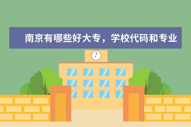 南京有哪些好大专，学校代码和专业代码都是什么，具体回答下，急