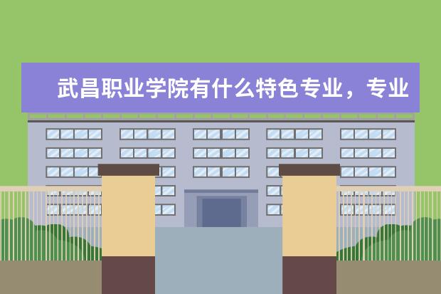 武昌职业学院有什么特色专业，专业排名如何