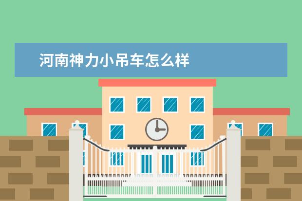 河南神力小吊车怎么样