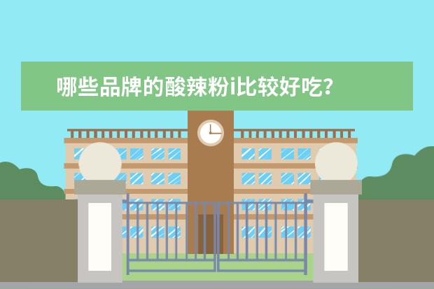 哪些品牌的酸辣粉i比较好吃？