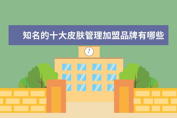 知名的十大皮肤管理加盟品牌有哪些