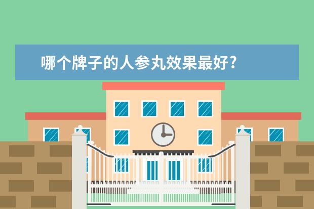 哪个牌子的人参丸效果最好?