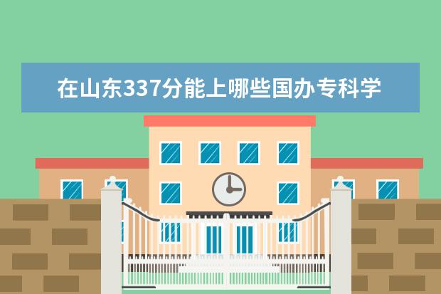 在山东337分能上哪些国办专科学校