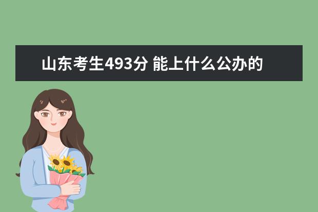 山东考生493分 能上什么公办的专科学校(省内学校