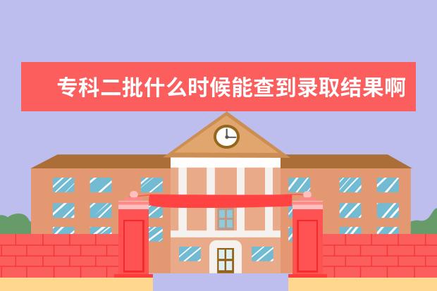 专科二批什么时候能查到录取结果啊