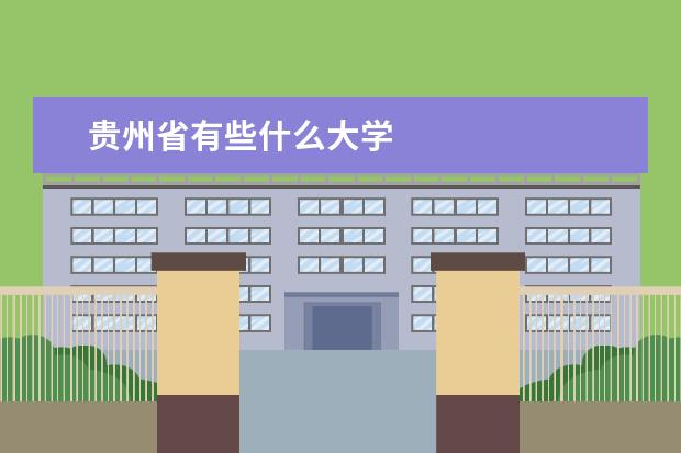 贵州省有些什么大学