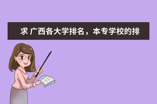 求 广西各大学排名，本专学校的排名 广西内较好的专科院校?