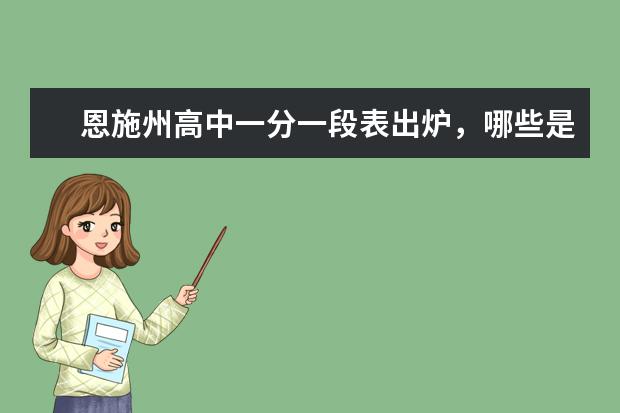 恩施州高中一分一段表出炉，哪些是重点高中？