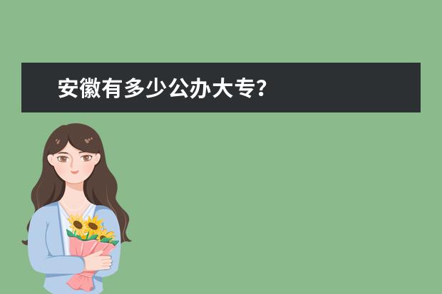 安徽有多少公办大专？