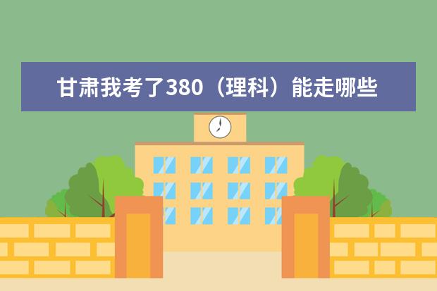 甘肃我考了380（理科）能走哪些学校？有能上的大专吗？急