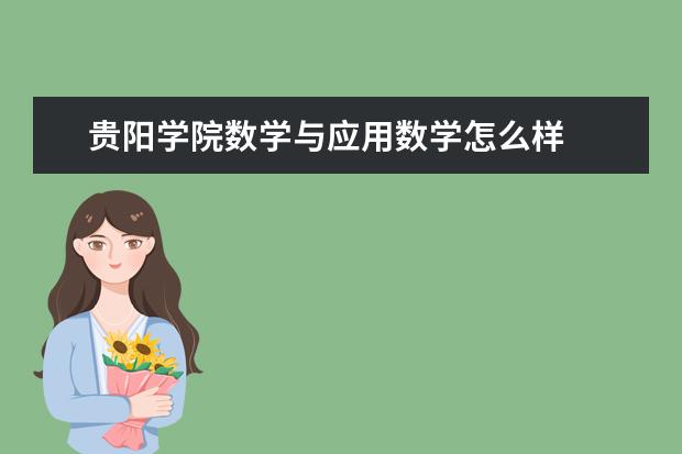 贵阳学院数学与应用数学怎么样