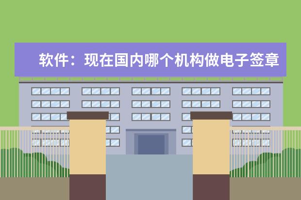 软件：现在国内哪个机构做电子签章做得比较好